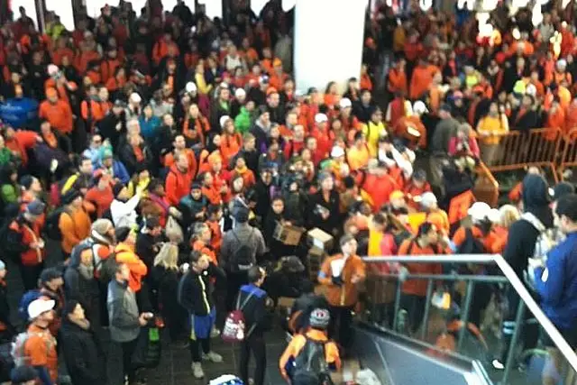 Runners occupy the Staten Island Ferry!